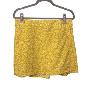RipSkirt Hawaii M Womens Yellow Floral Mini Skirt Y2K